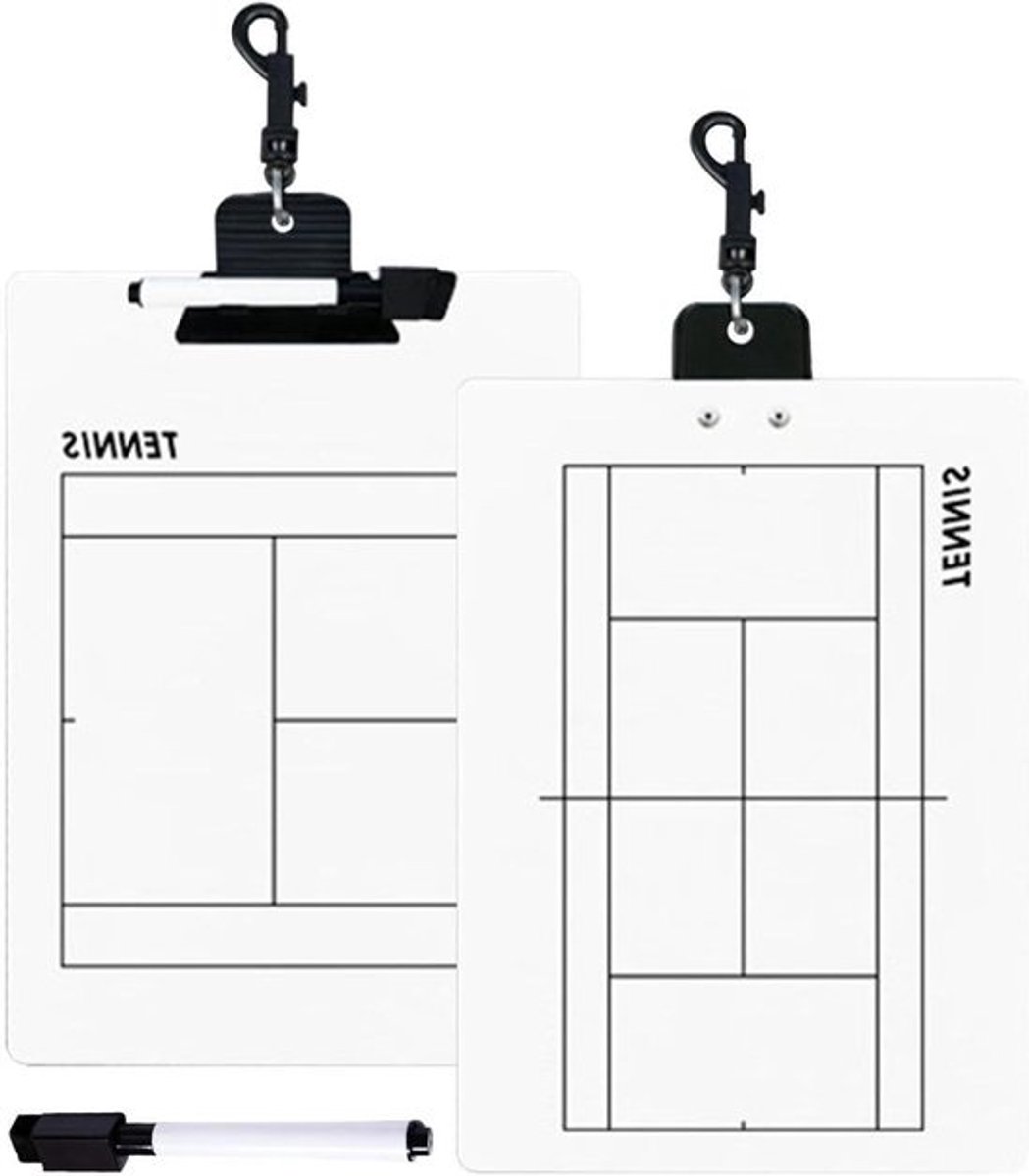 Sport Trainingsbord - Coaching Bord - Strategie Bepalen - Dubbelzijdig Ontwerp - 32x22cm - Wit
