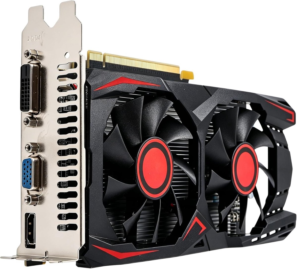 Krachtige 2GB D5 Grafische Kaart met Dual-Fan voor Gaming, Ondersteunt DVI en VGA Aansluitingen