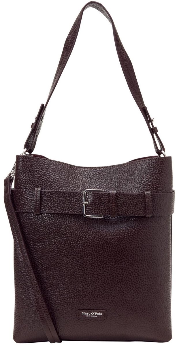 Marc O'Polo schoudertas Brinja Hobo Bag Black Cherry donkerbruin