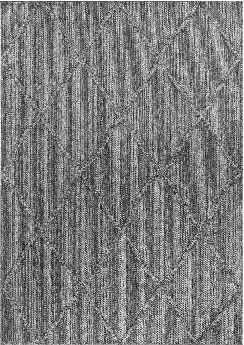 Dutch XXL Scandinavisch Vloerkleed | Tapijt | Patara | Ruiten | Grijs | 80x250 cm