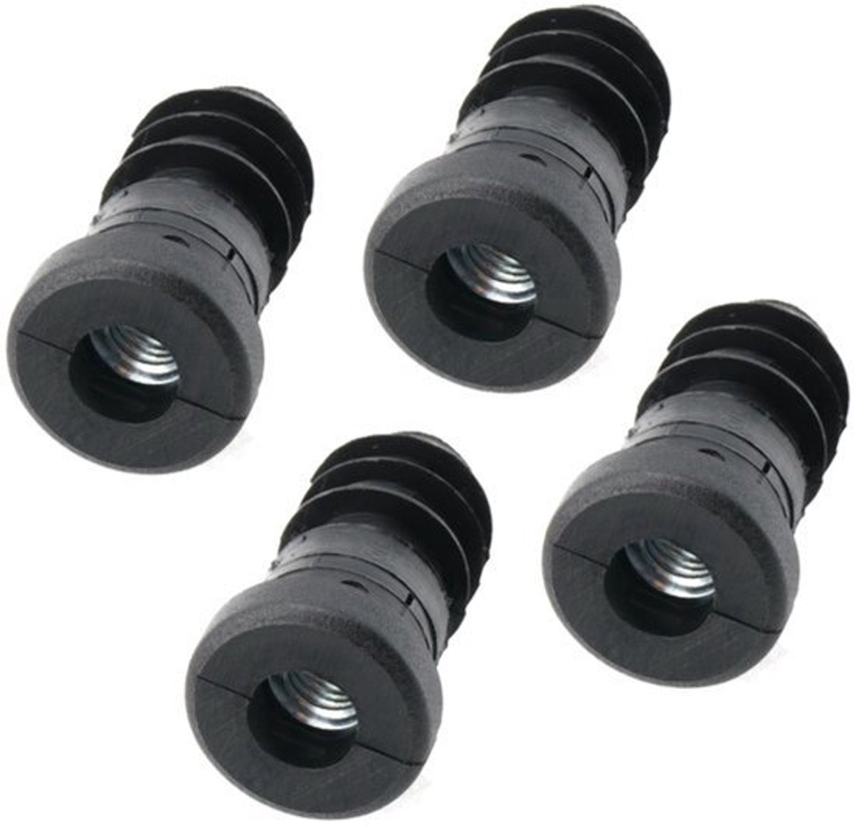 4 x Schroefdraadstop-Instelstoppen-Ronde Buizen-Metalen Moer-Ø 20 mm