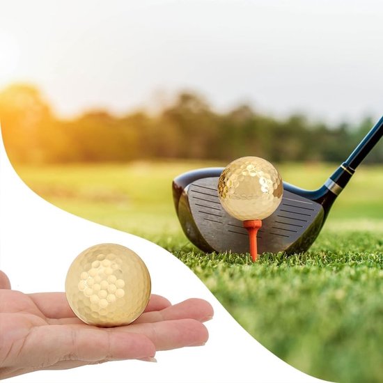 Dubbele Laag Gouden Golfbal voor Verhoogde Zichtbaarheid, Perfecte Decoratie en Cadeau voor Golfers, Beginners en Sportliefhebbers — afbeelding 2