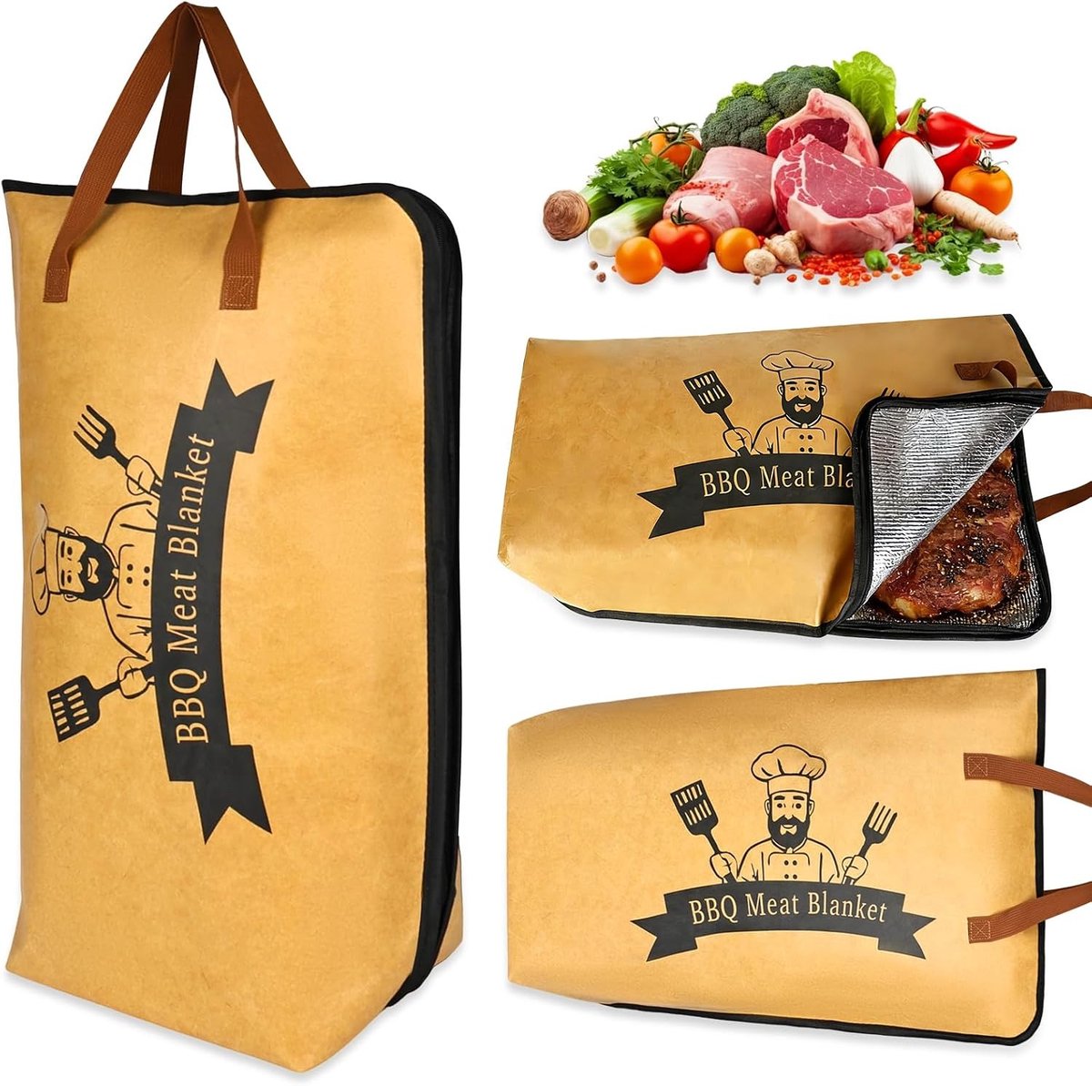 Essentiële Barbecue Accessoires voor Mannen - Warmhoudtas voor Vlees, Perfect als Vaderdag- of Verjaardagscadeau, Ideaal voor Grillliefhebbers