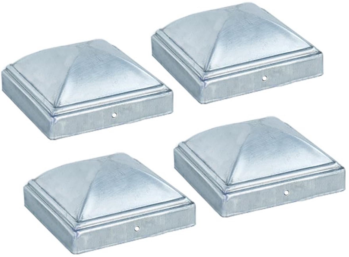 Decoratieve Postafdekkers 102 x 102 mm van Gegalvaniseerd Staal voor Hekwerk, Poorten en Balustrades, Vierkante Covers voor 10 x 10 cm Palen