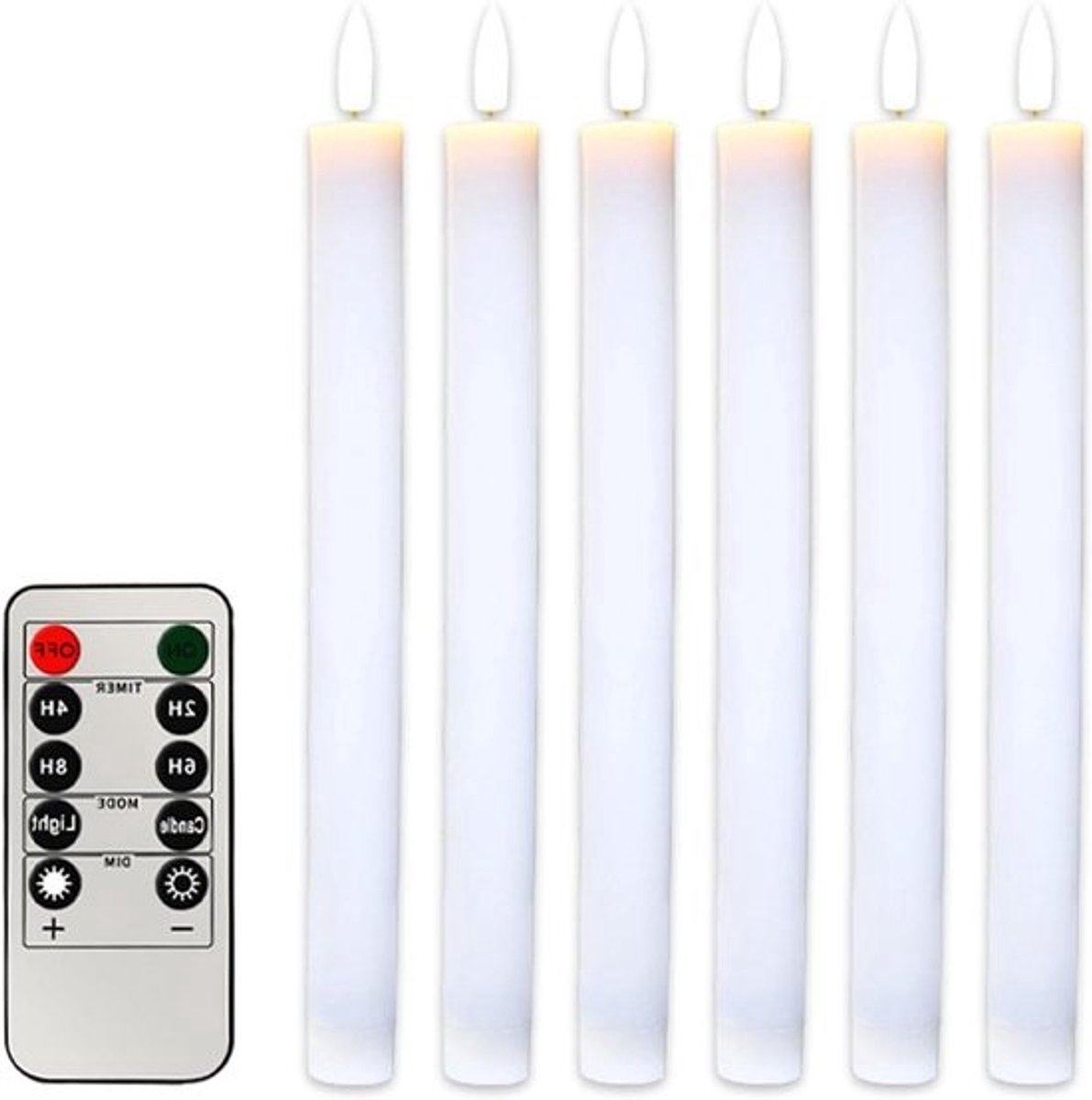 Elektrische Kaarsen - Flikkerende Lampjes - Sfeer Creëren - Met Afstandsbediening - Set van 6 - Warm Wit