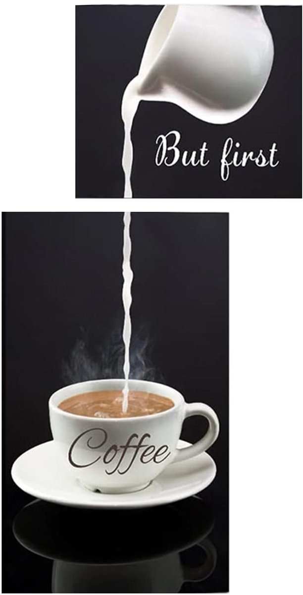 2 Stuks Koffie Wanddecoratie - Posters Zonder Lijst