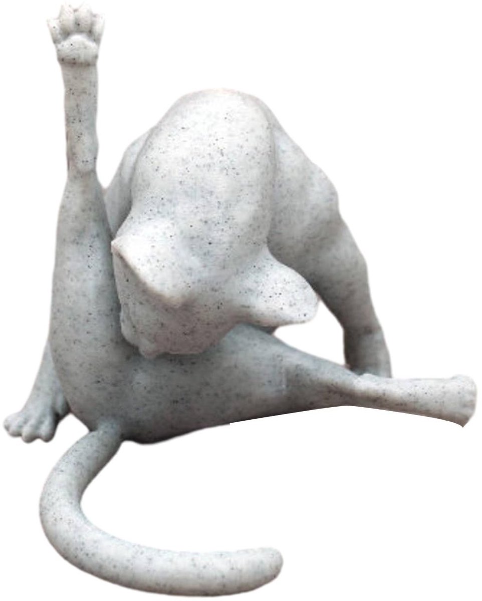 Kattenbeeldje - Grijs kunstwerk voor tuin en interieur