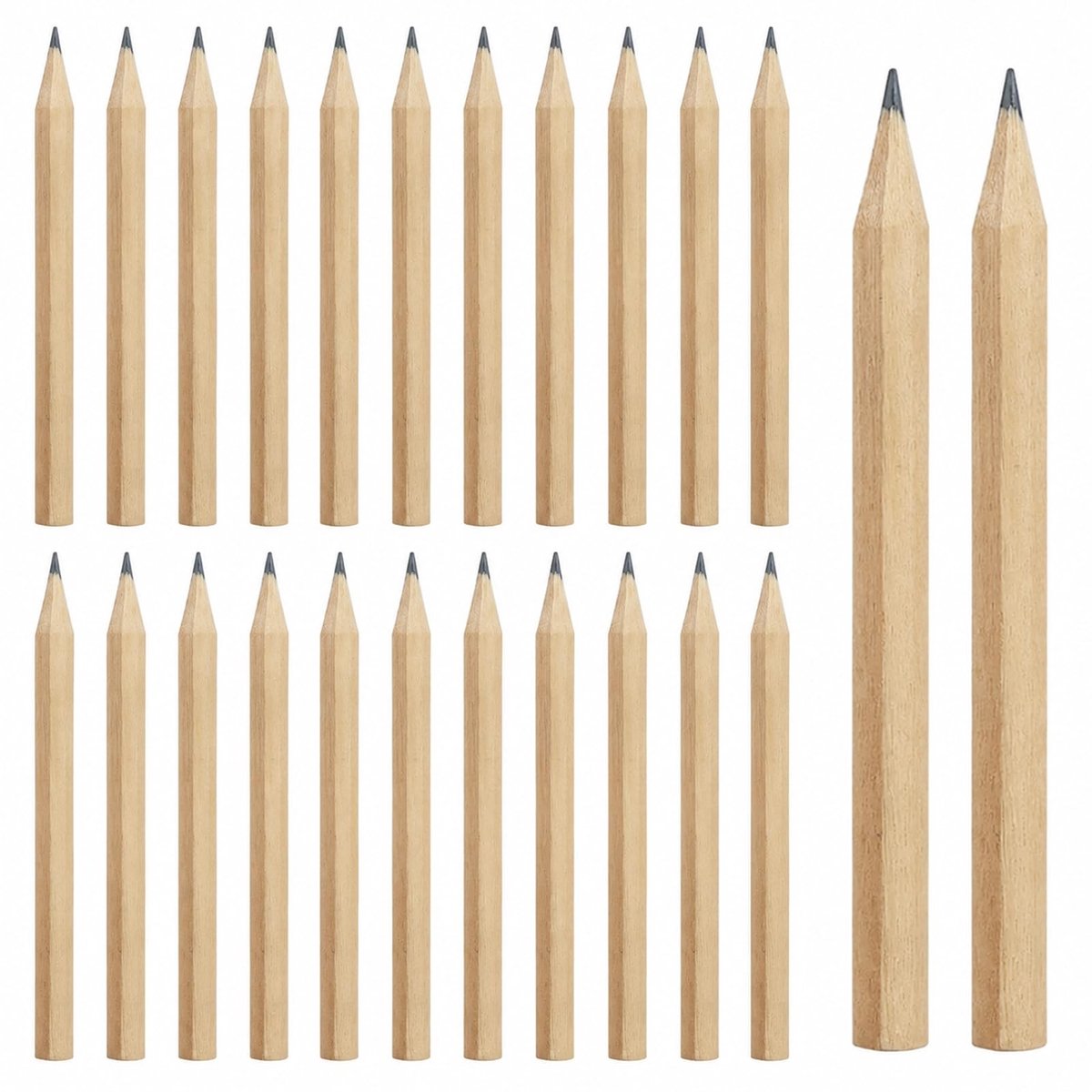 Set van 24 Houten Potloden - Driehoekig voor Kleuters