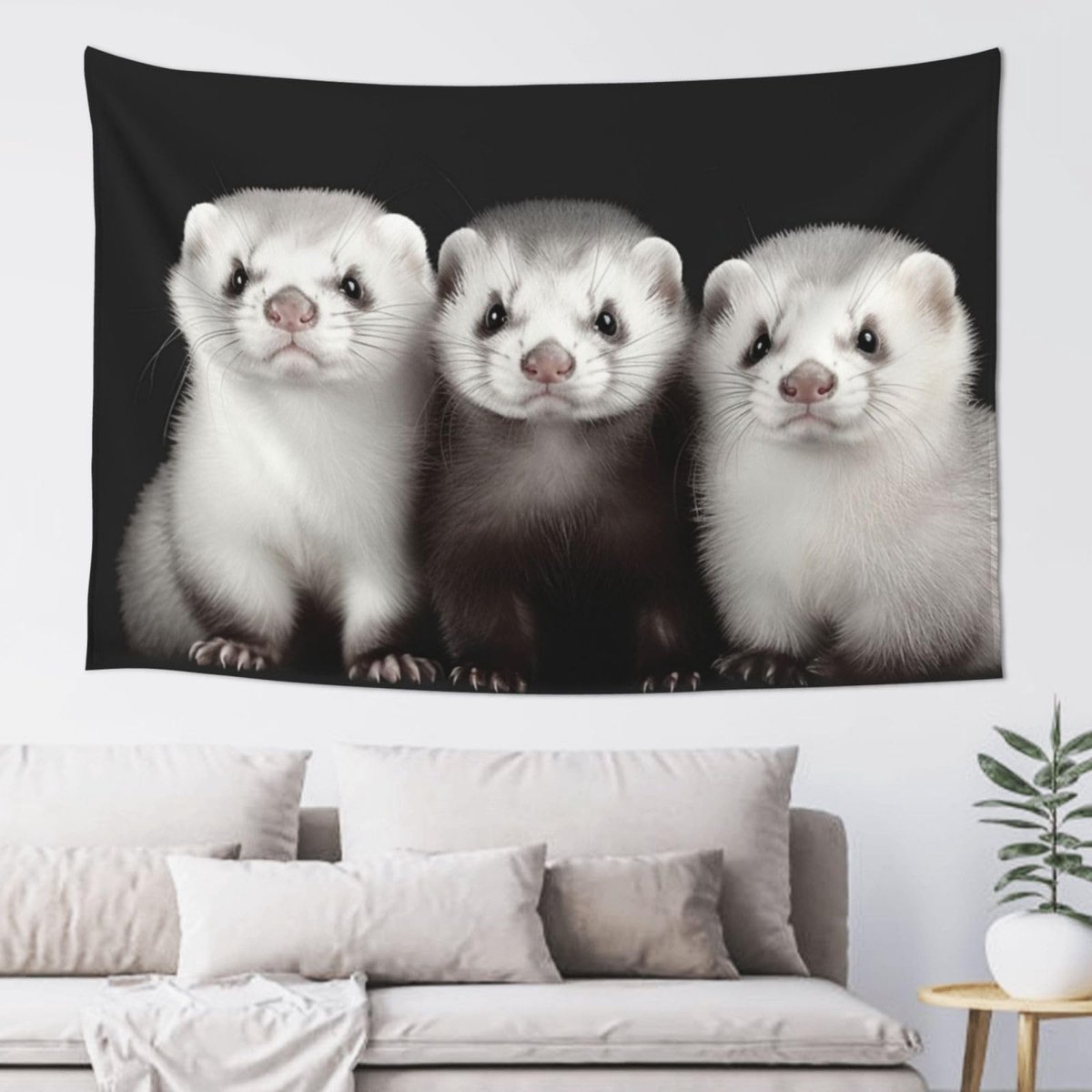 Wandtapijt Aesthetisch Voor Slaapkamer - Zwart 152x102 cm