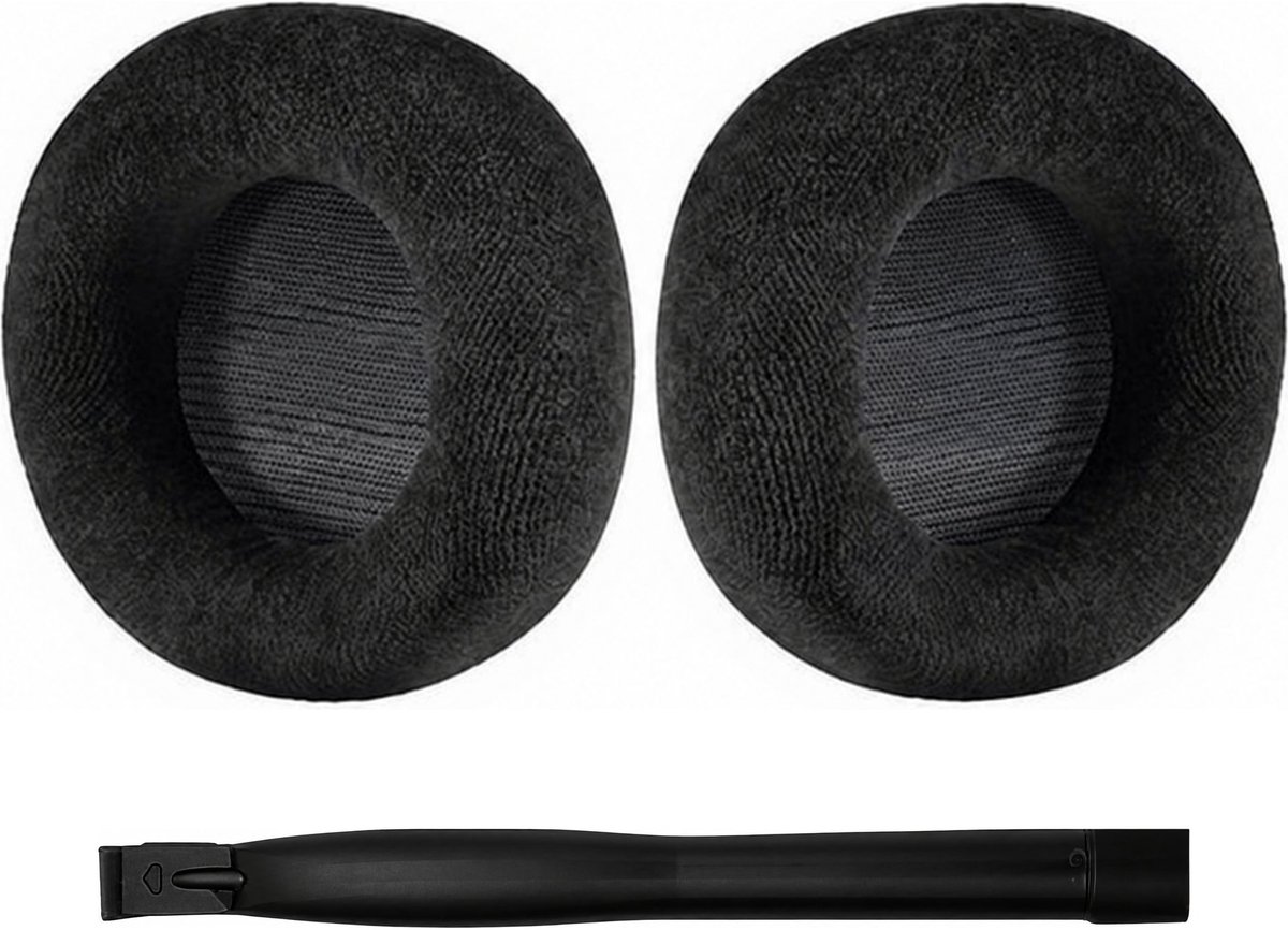 Set Oorkussens voor AKG Koptelefoon - K701 Oorkussen - K701/K702/Q701/Q702/K601/K612 Pro/K712 Pro - Fleece met Schuimvulling - Zwart