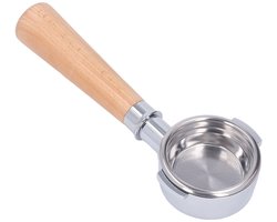Dailygoods- Portafilter 54mm Bodemloos - Houten Handvat - Enkellaags