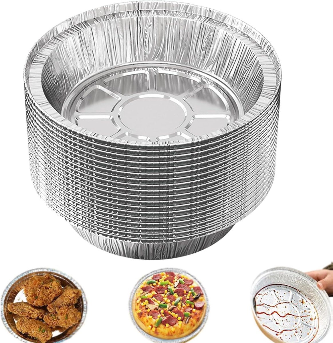 Friteuse Voeringen Airfryer Bakjes Gezond Koken Verstelbare Maten 50 Stuks Aluminiumkleur