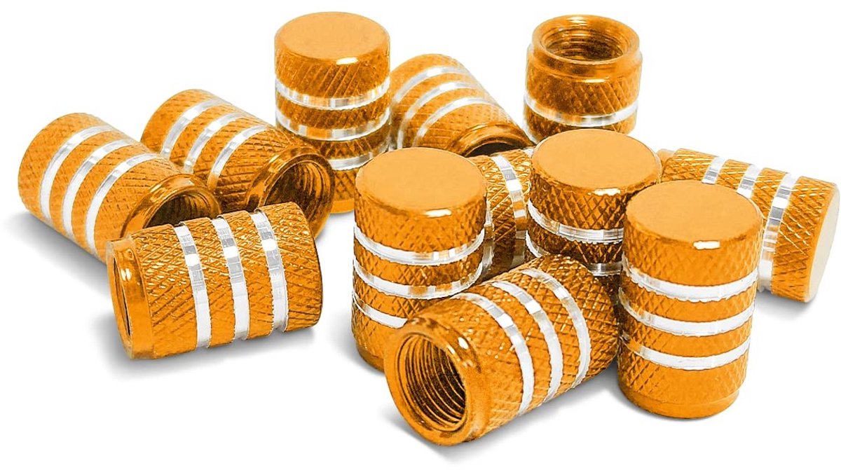 Dailygoods- Ventieldop Aluminium - Stofdicht - 12 Stuks - Geschikt voor Fiets/Auto/Motorfiets - Diameter 10 mm - Hoogte 16,5 mm - Banddop
