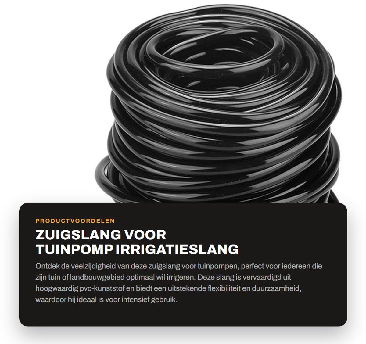 Dailygoods- Zuigslang 20 meter - PVC-kunststof - Flexibel - Duurzaam - Irrigatieslang - Hoge waterdruk bestendig - Tuinslang