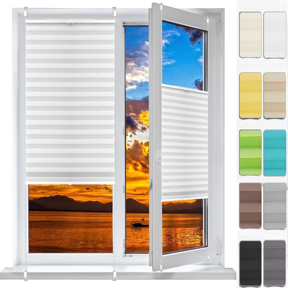 Plisségordijn - Zonwering Gordijn - Privacy Creëren - Energiebesparend - 56 x 130 cm - Wit