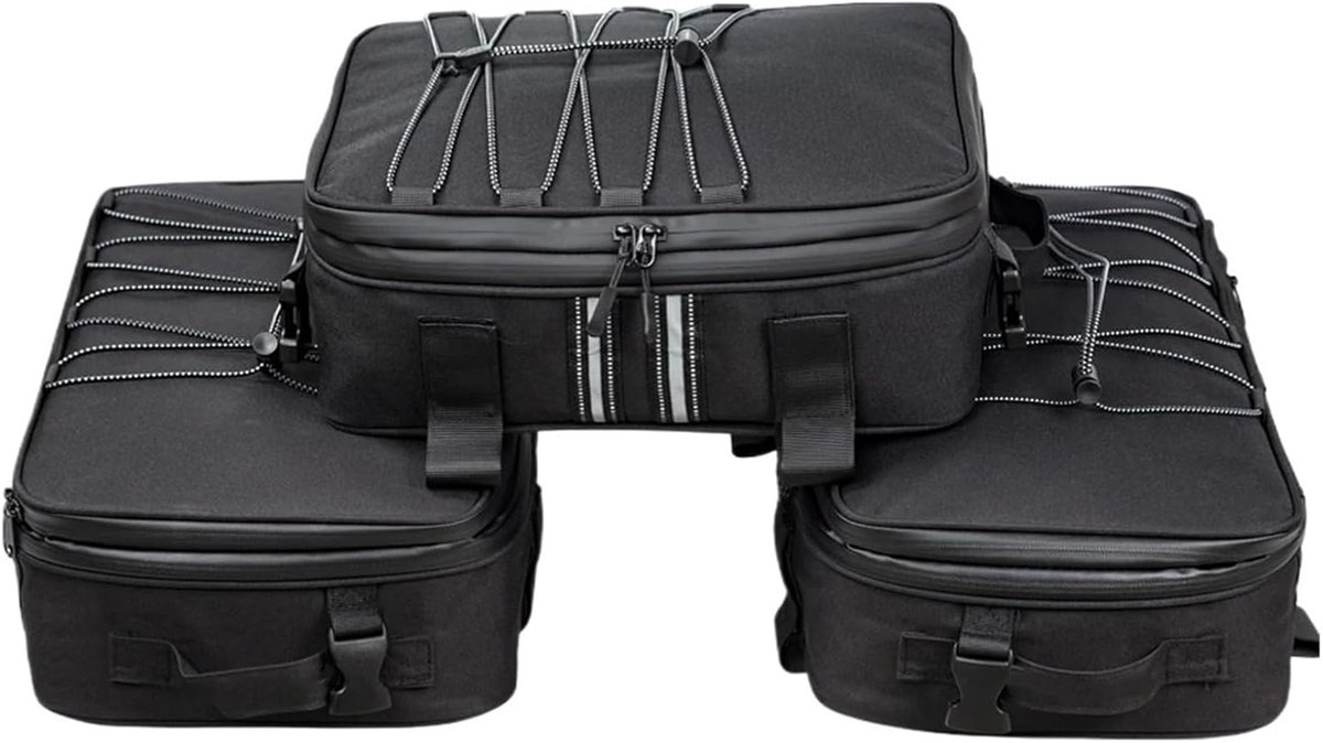 Motorfiets Zadeltassen - Motor tassen - Motor bagage - Waterdichte Oxford stof - Uitbreidbaar tot 20L - Zwart