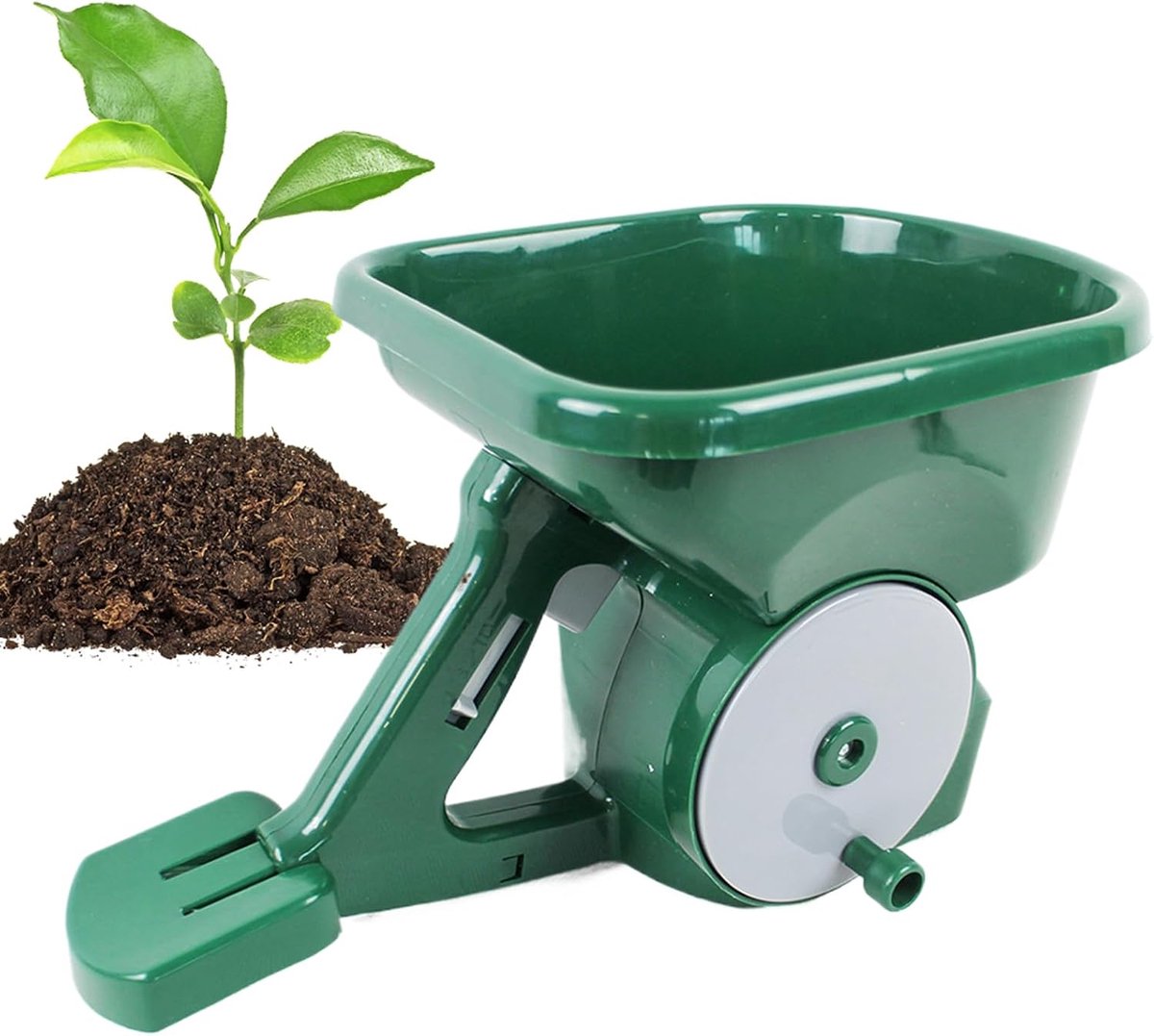 Handstrooier Tuin - Gras Zaadstrooier - Meststof Verdelen - Ergonomisch Ontwerp - 3 Liter Capaciteit - Groen