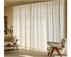 Voile gordijnen - Semi-transparante draperieën - Woonkamer verfraaien - Licht en privacy balans - 86x160cm 2 stuks - Goud