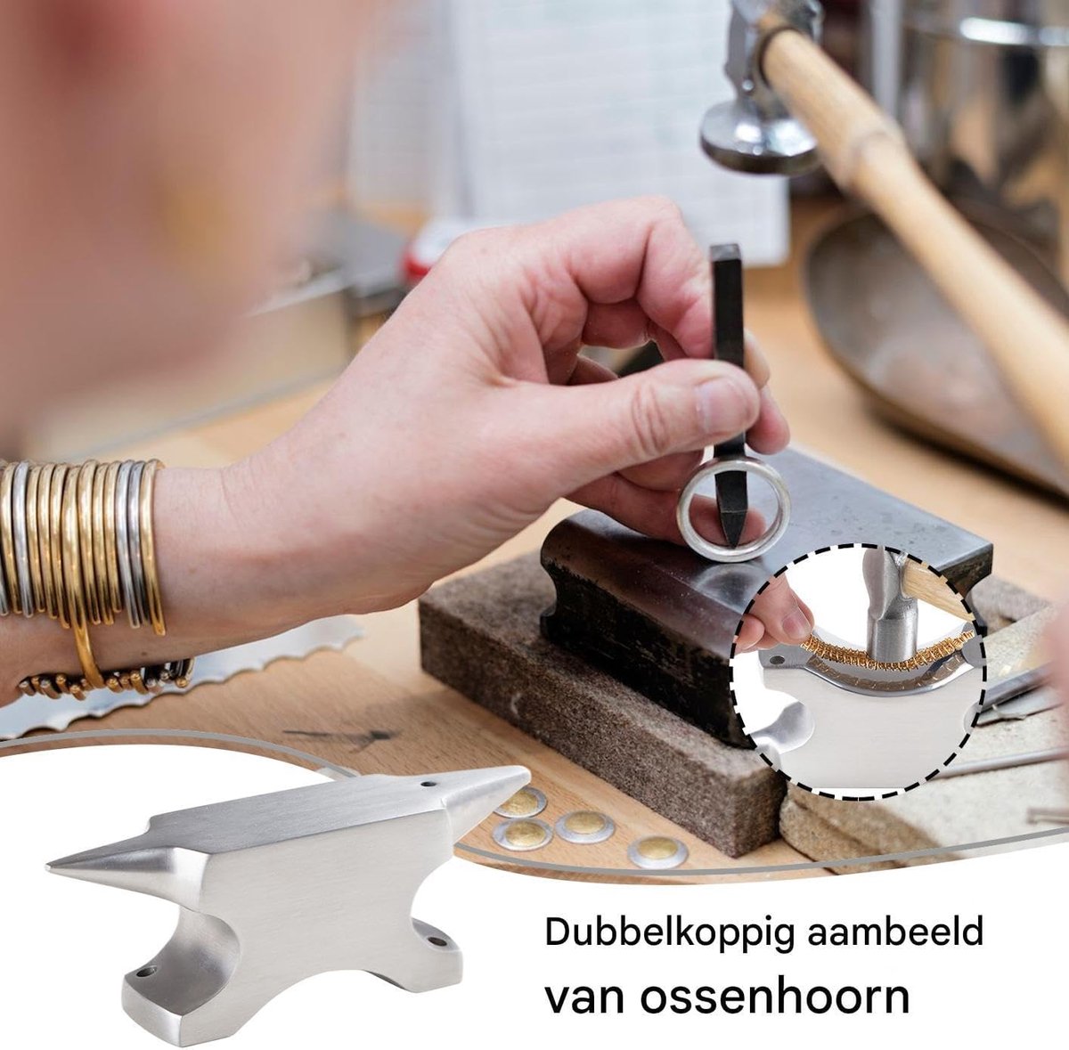 Hoorn Aambeeld - Smid Gereedschap - Sieraden Maken - Dubbel Werkvlak - 11 cm - Veelkleurig — cadeau in Hobby - foto 6