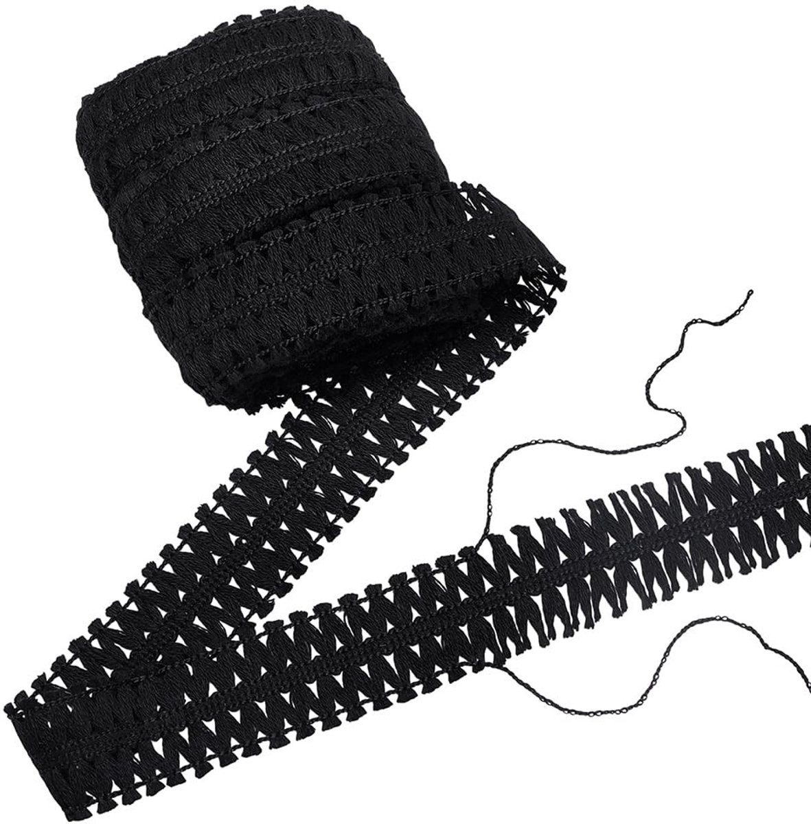 Dailygoods- Franje Trim 10,9 Yard - Katoen Kwastje - 1-5/8 Inch Breed - DIY Naaien - Decoratie - Meerdere Projecten