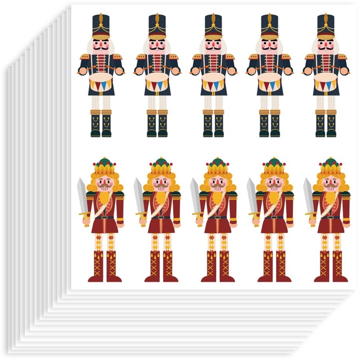 Dailygoods- Kerstkrakers 200 Stuks - Zelfklevende Stickers - Koninklijke Soldaten - Boomdecoraties - Schoolbeloningen - Feestbijgaven - Uniek Ontwerp - Feeststickers