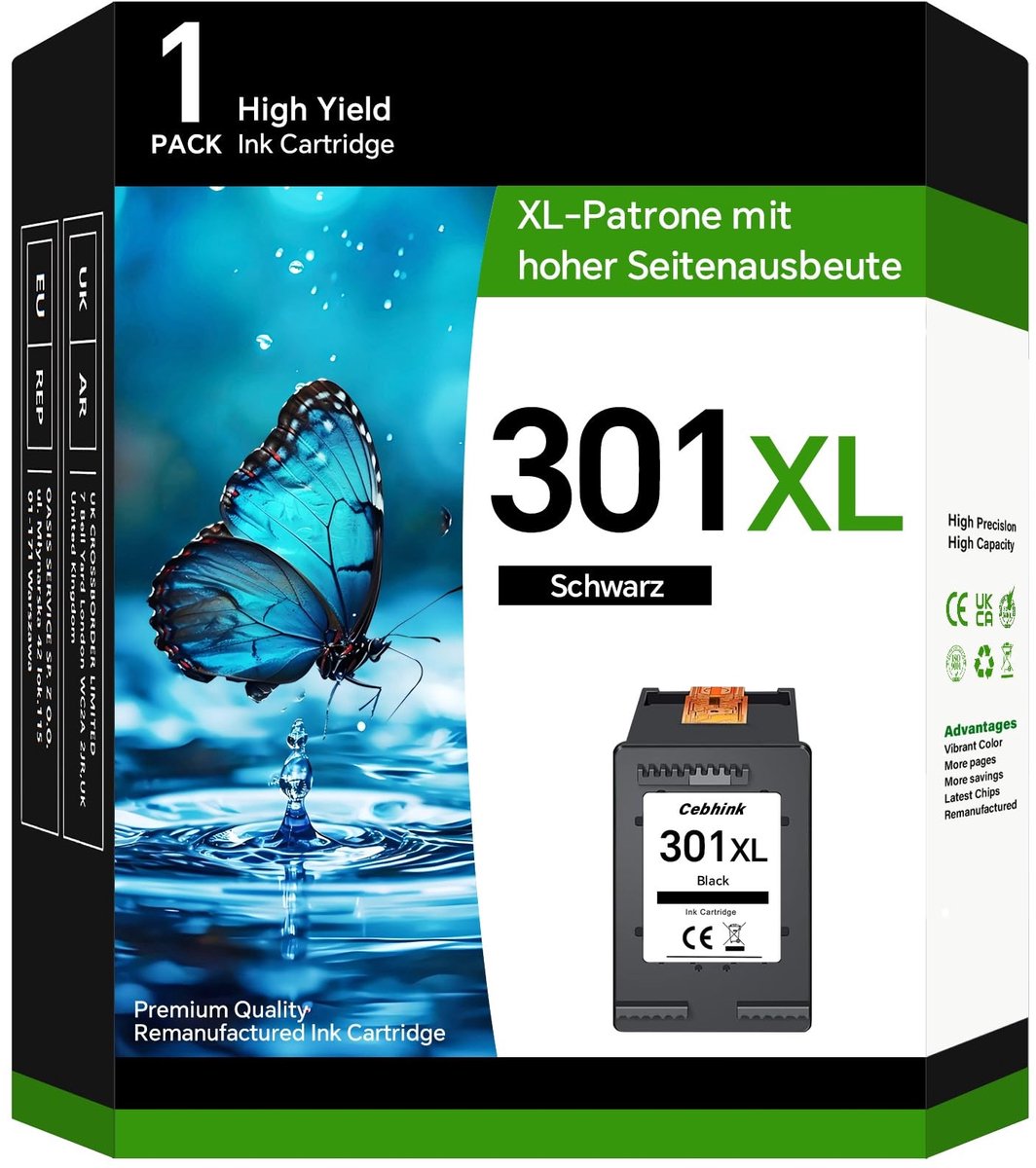 Dailygoods- Inktcartridge 301XL Zwart - Compatibel - 750 Pagina's Bereik - Hoge Opbrengst - Optimale Afdrukresultaten - Geschikt voor Kantoor en Thuis - Printerinkt