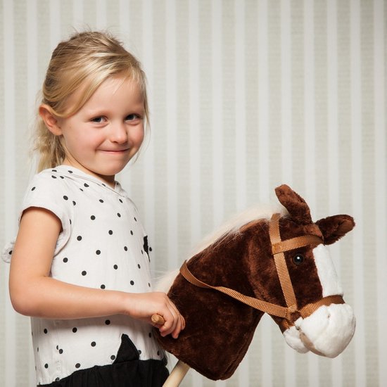 Stokpaard bruin - 95 cm - hobby horse - met geluid — afbeelding 2