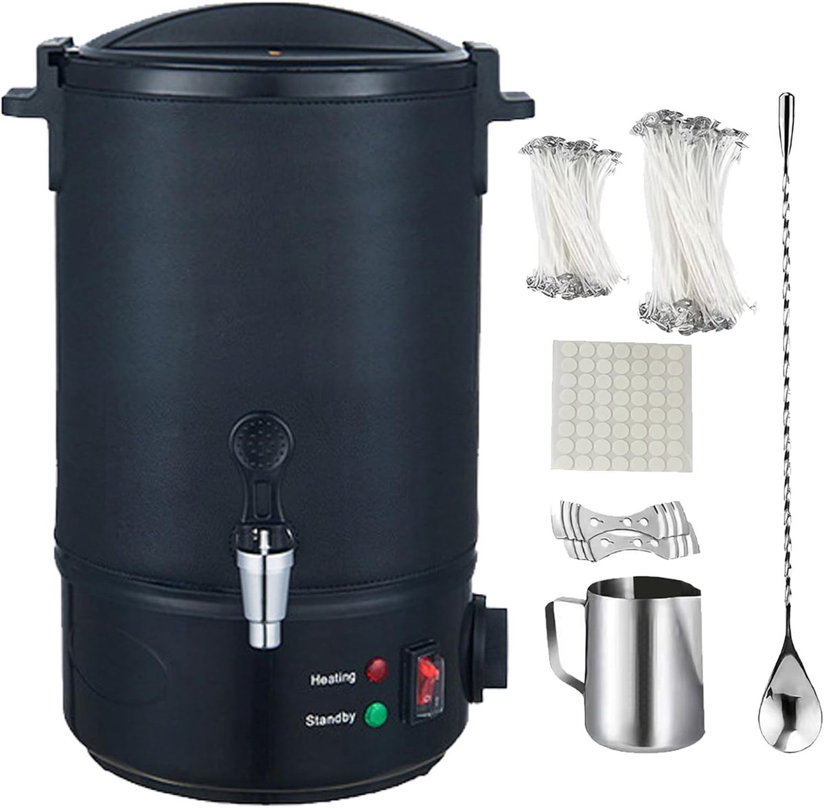 Elektrische Waxsmeltpot - Kaarsenmaakmachine - Kaarsen Maken - Snelle Giettuit - 6L - Zilver
