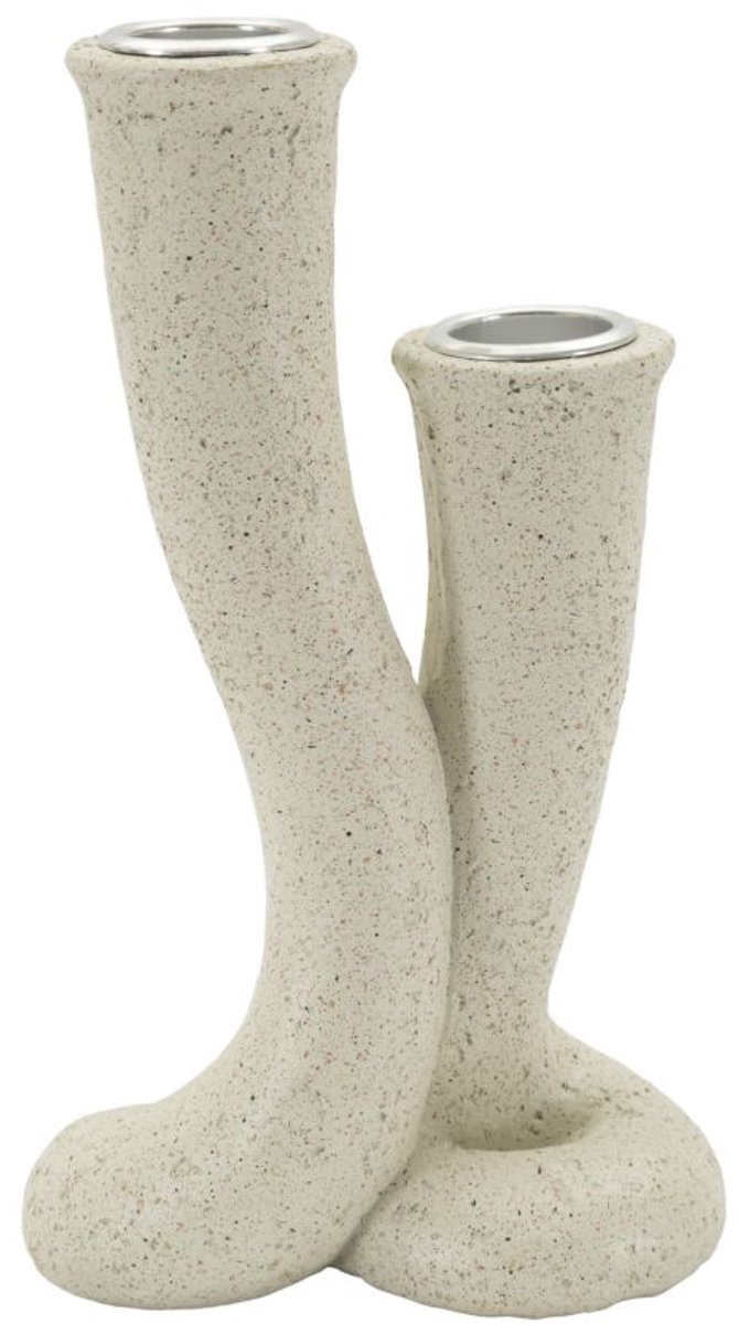 Mauro Ferretti Kandelaar Stons 10×6,5×17,5 cm Crème