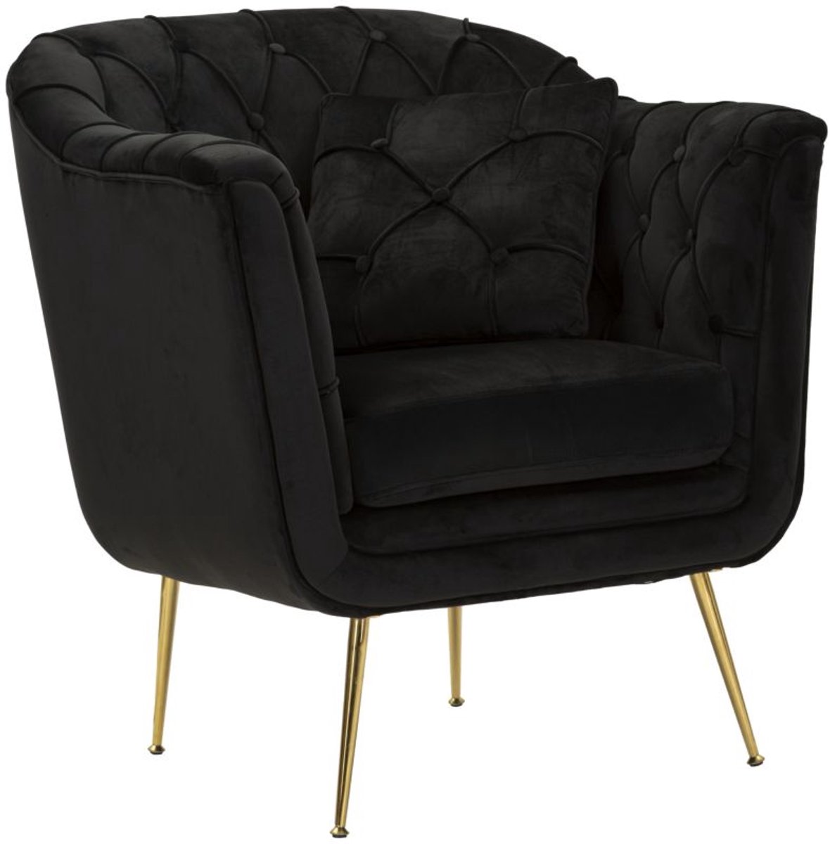 Mauro Ferretti Fauteuil Budapest Armchair Black With Cushion 88×83×91 cm Zwart