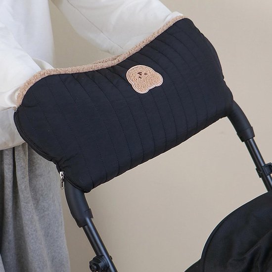 Kinderwagen Handschoenen - Mouwen voor kinderwagen - Bescherming tegen kou - Winddicht en warm - 40x20cm - Zwart — afbeelding 5