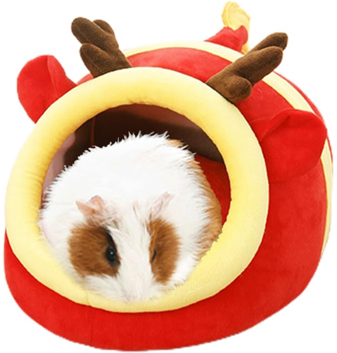 Cavia Huisje - Draakvormig Cavia-nest L - Pluche Slaapgrot met Uitneembaar Kussen - Warm Schuilhuis voor Cavia, Egel, Rat en Chinchilla - 23 x 21 x 15 cm