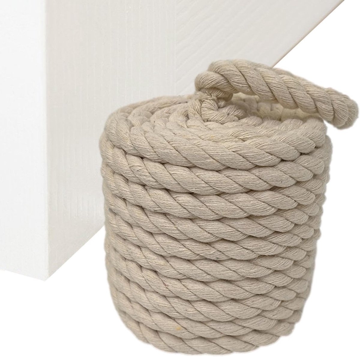 Zware deurstopper - Robuuste stopper - Deuren openhouden - Gevuld met cement - 1800 gram - Wit