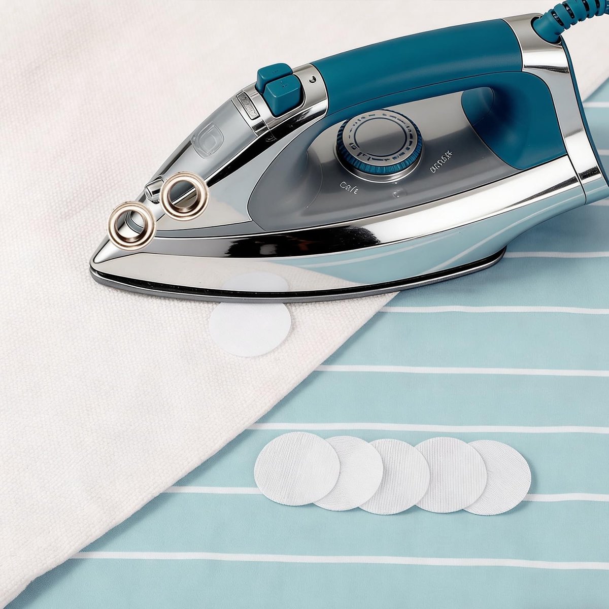 Dailygoods- Oogpatch 200 Stuks - Opstrijkbare Verstevigingsvlekken - 20 mm - Wit - Naai-accessoires - Geschikt voor Elastische Stoffen - Strijkpatch