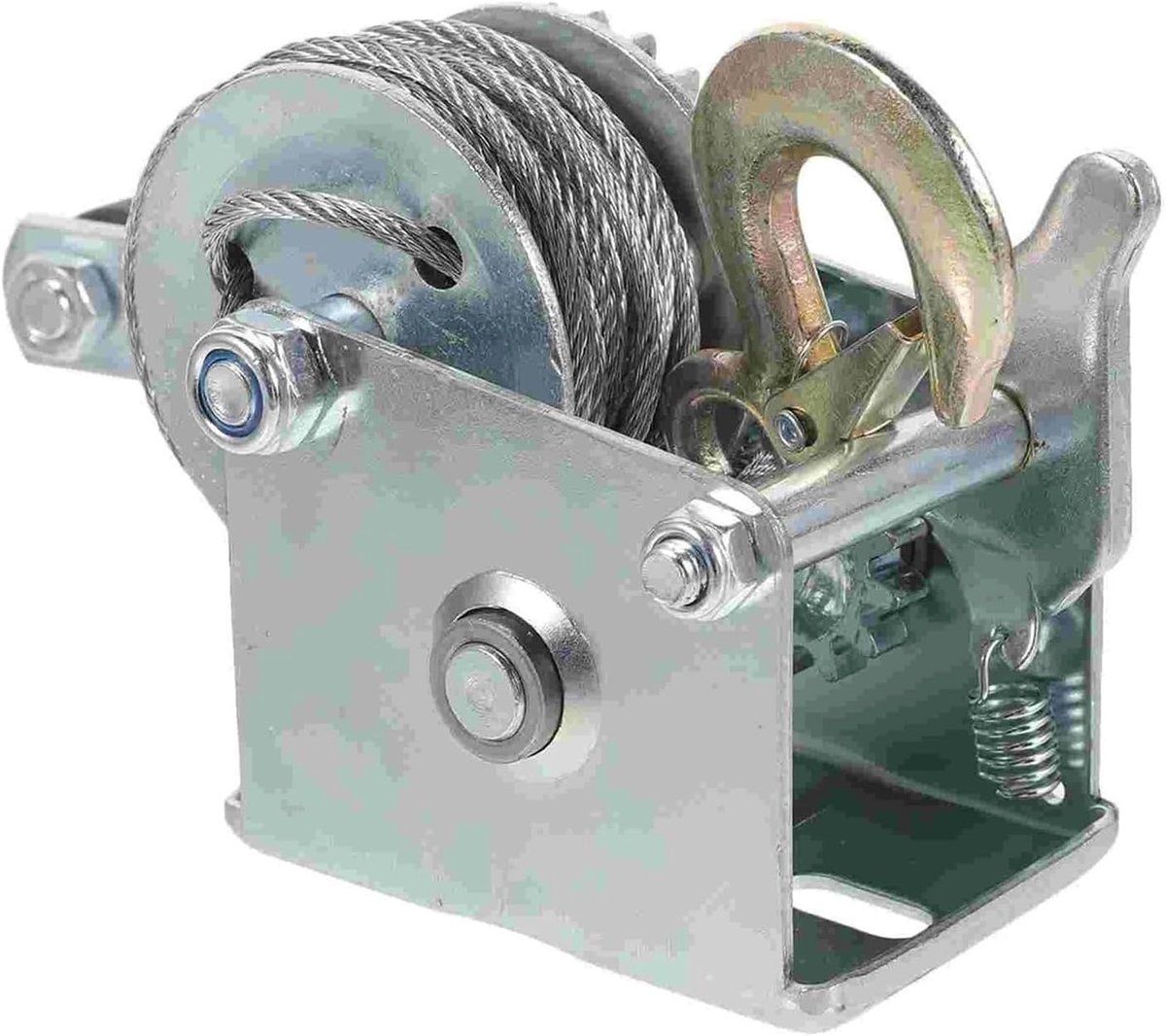 Handlier Staalkabel - Mini Lier - Zwaar Tillen - Robuuste Metalen Constructie - 600 LBS Capaciteit - Zilverkleurig