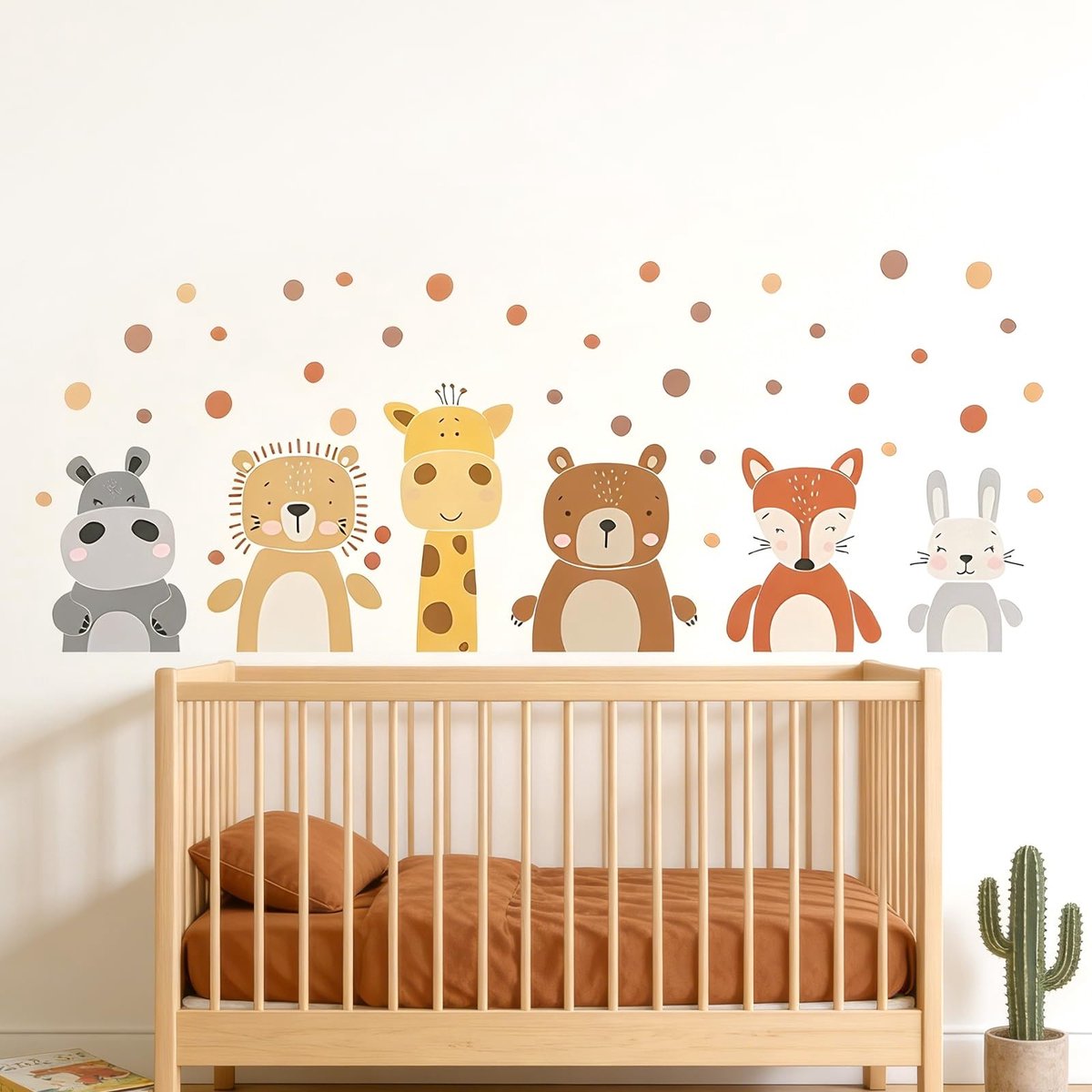 Dailygoods - GZRXIOU Muurtattoo Bosdieren Muursticker Dieren, Jungle Dieren Giraffe Muurtattoo Tie, Kinderkamer Meisjes Jongen Scandinavisch Ontwerp Jungle Muurtattoo voor Babykamer, Slaapkamer Speelkamer