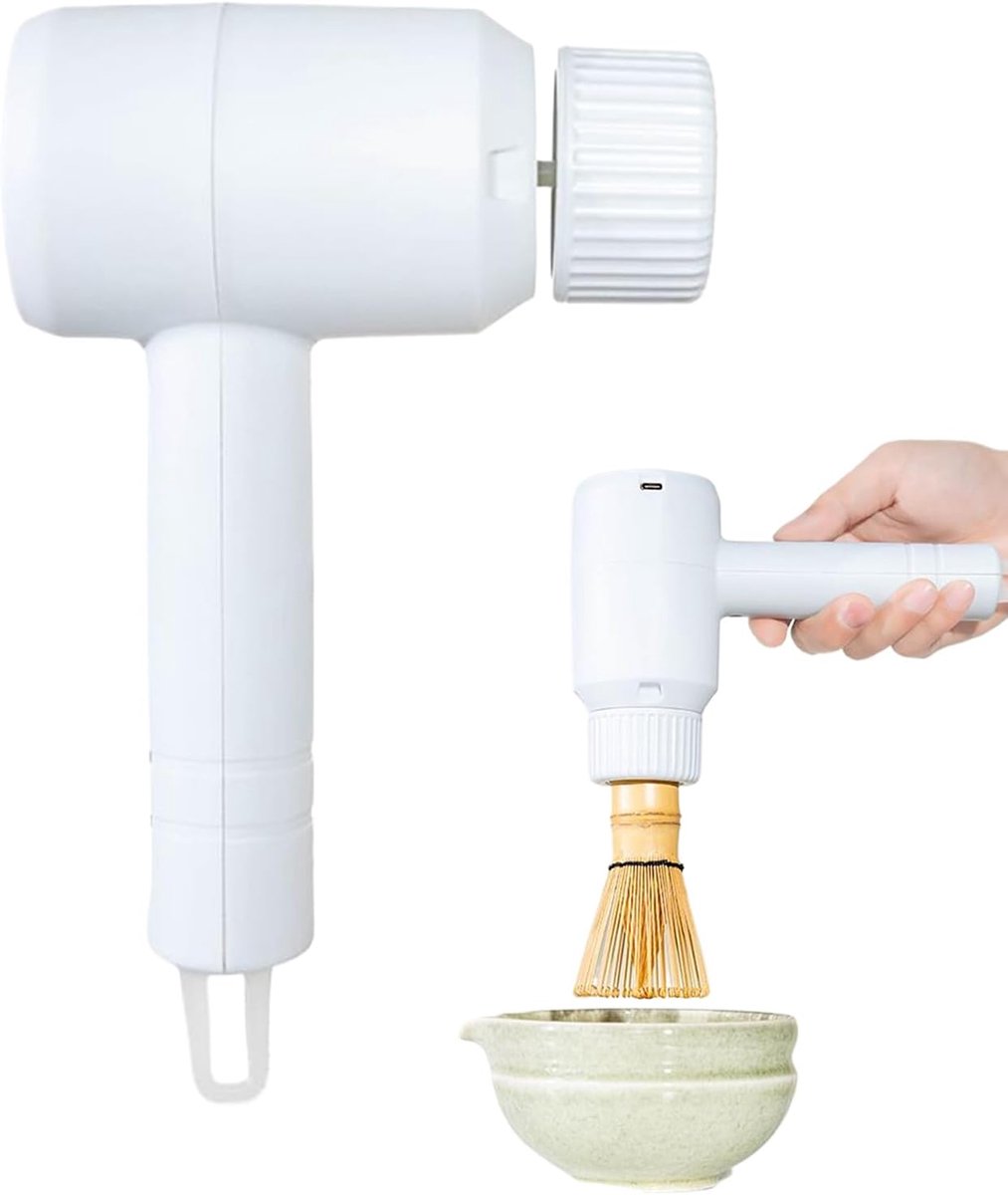 Elektrische garde Handmixer roerder Dranken opschuimen Batterij aangedreven 13.6 cm hoog Wit