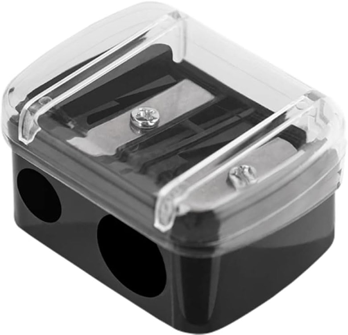 Dubbele Puntenslijper - Cosmetica Potlood - Make-up Aanbrengen - Dubbele Opening - 3.5 x 3 x 2.5 cm - Zwart