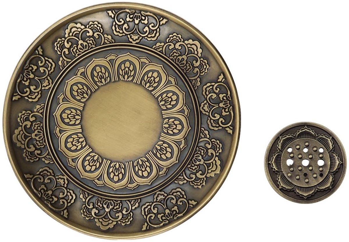 Dailygoods- Wierookhouder Lotus - Wierookbrander - Wierookstokjeshouder - Metaal - 9 gaten - Duurzaam ontwerp