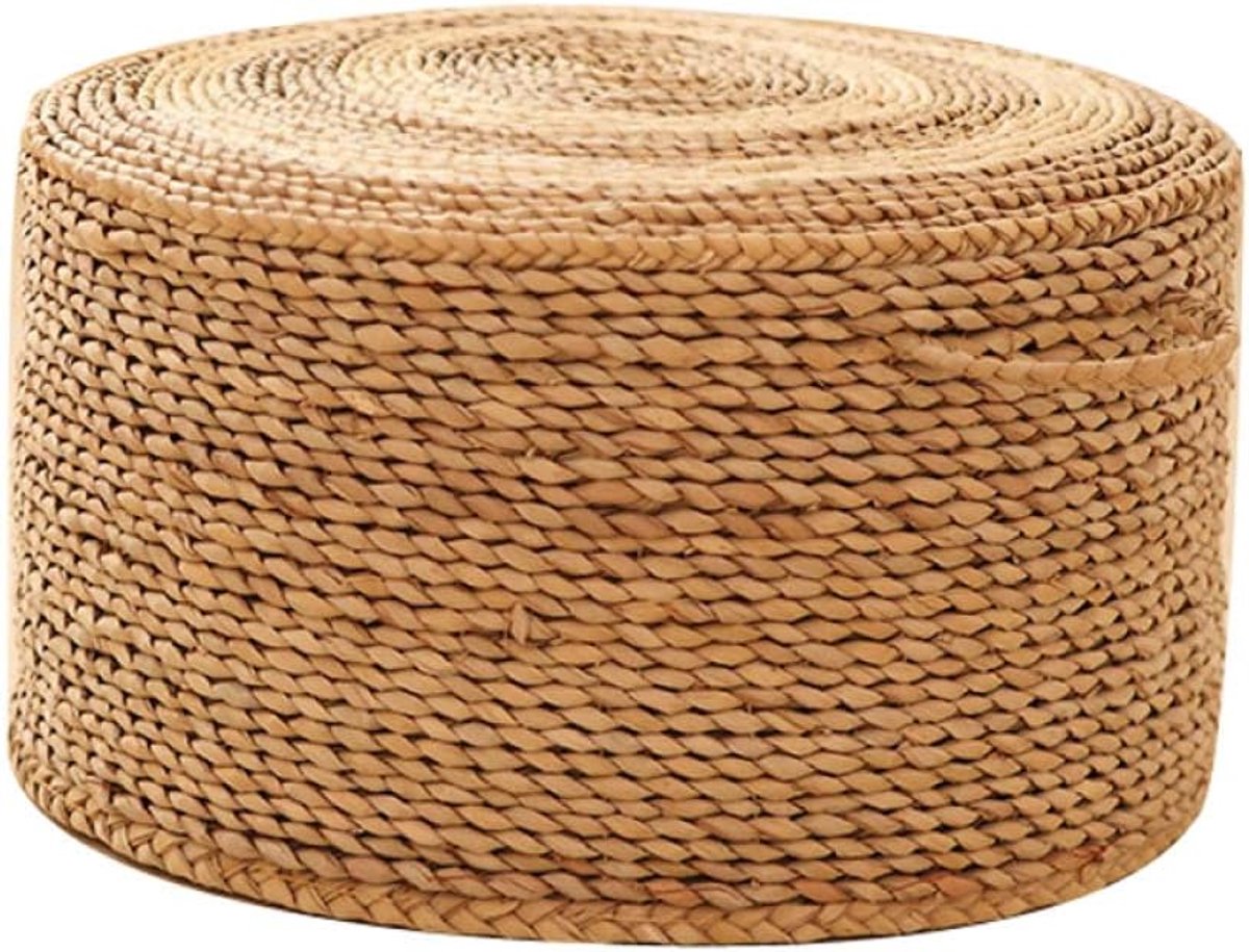 Voetenbankje Rotan - Poef Kruk - Ontspanning Thuis - Handgeweven - 40 x 20 cm - Natuurlijk