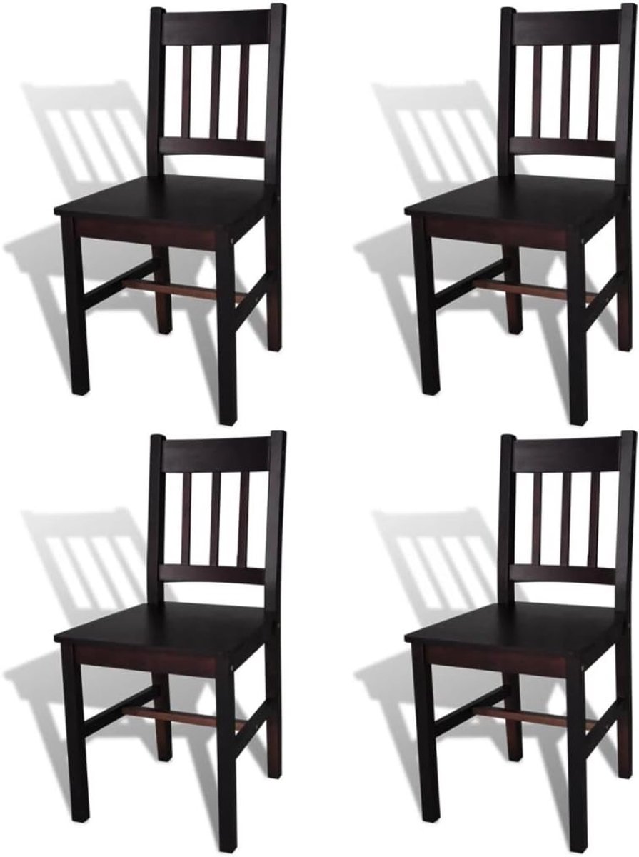 Eettafelstoelen Hout - Keukenstoelen Set - Comfortabel Zitten - Massief Hout - 41.5 x 45.5