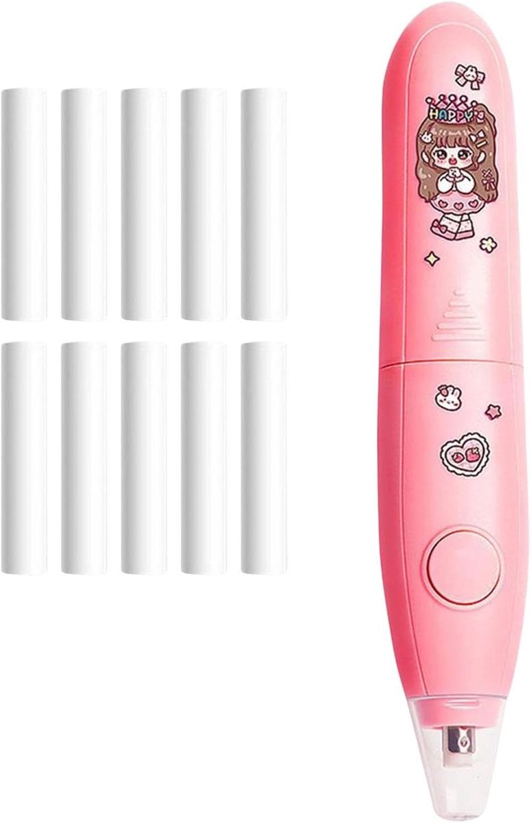 Elektrische Gum - Gum Tool - Kunst Project - Automatische Wisfunctie - 14.3 cm - Roze