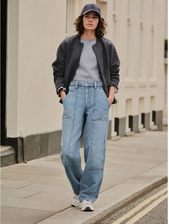Next - Dames - Petite Carpenter enkeljeans met rechte pijpen - Petite - Blauw