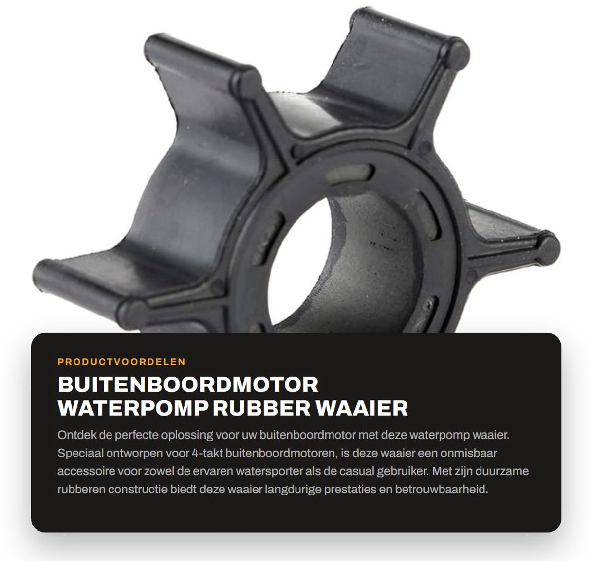 Dailygoods- Waterpomp Waaier Geschikt voor 4-takt Buitenboordmotoren - Rubber Materiaal - OEM 19210-ZW9-A32 - Accessoire - Thuis Gebruik - Nieuw - Buitenboordmotoronderdeel