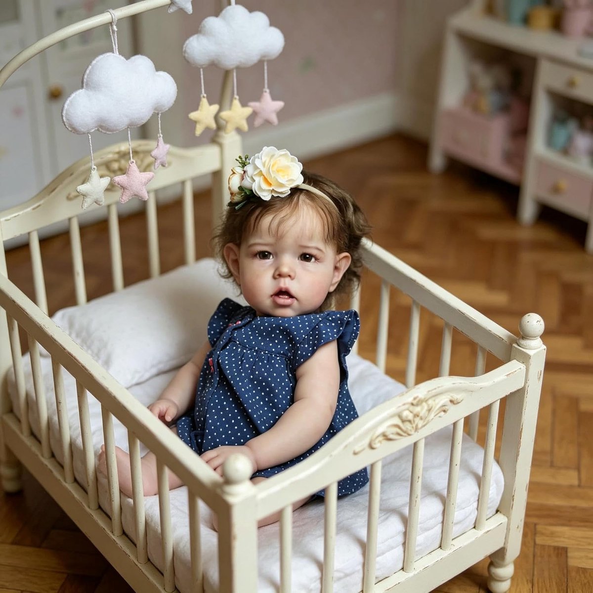 Realistische Babypop - Levensechte Pasgeboren Pop - Rollenspel en Verzorging - Volledig Verplaatsbare Ledematen - 50 cm - Blauw