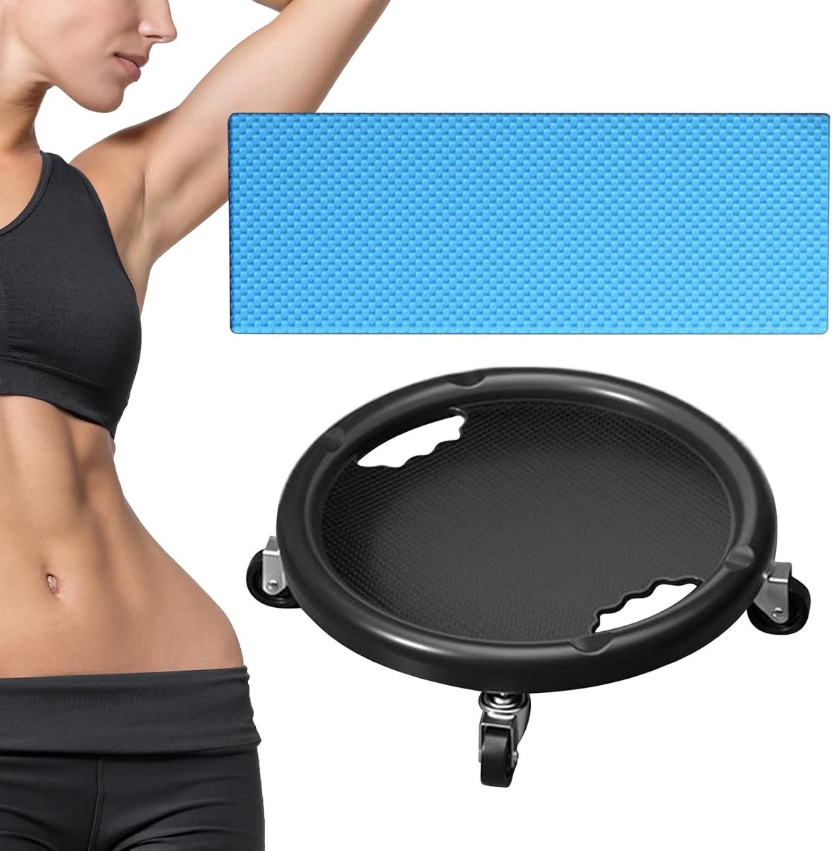 Buiktrainer Rol - Core trainer - Kracht training - 360 graden draaibaar - 28 cm diameter - Zwart