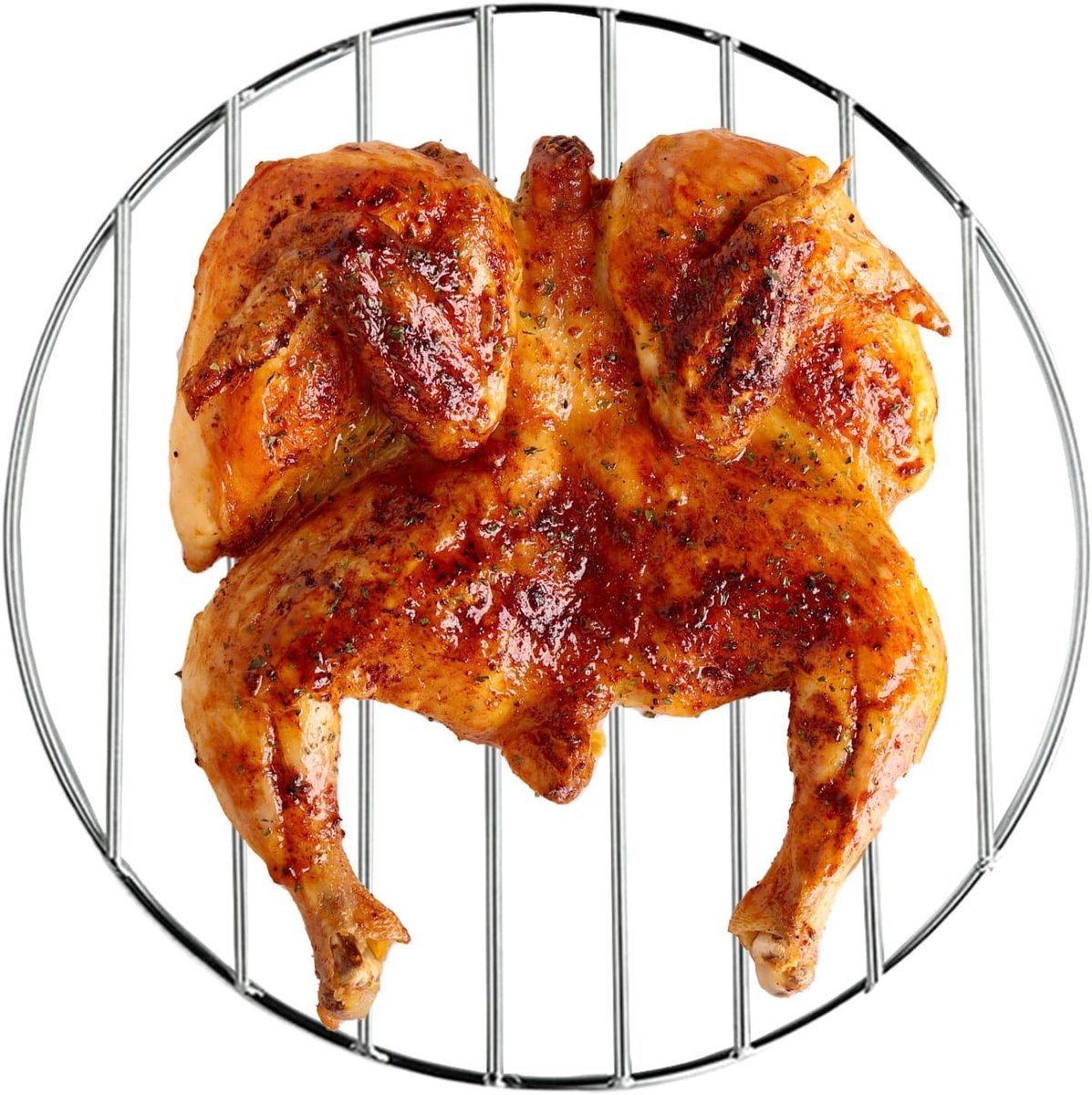 Kookrooster RVS Grillplaat Buiten Koken Hittebestendig Ontwerp 48 cm Diameter Zilverkleurig