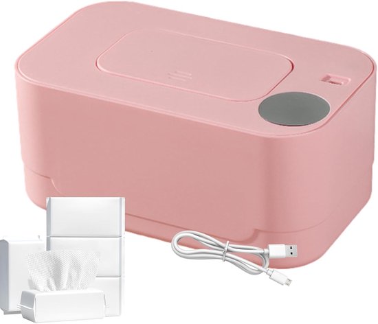 Doekjesverwarmer Baby - Vochtig Verwarmd - Comfortabele Verzorging - Constante Zachte Warmte - Tot 80 Doekjes - Roze — afbeelding 5