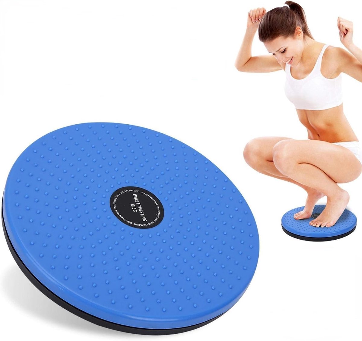 Taille Draaiplaat - Fitness Twister - Lichaam Vormgeven - Voetmassage Functie - 25 cm - Blauw