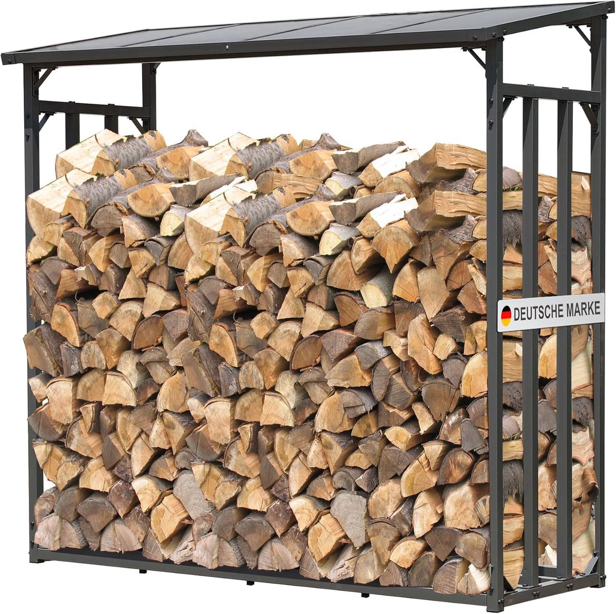 Houtopslag Rek - Stapel Hulp - Open Haard - Dubbelwandig Dak - 2.3 m³ - Antraciet